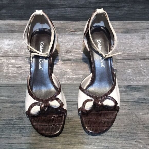 ColdWater Creek leather sandal heels sz-6 - Picture 2 of 12